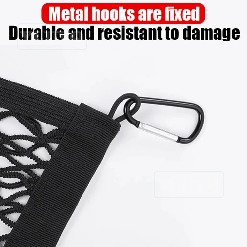 Imagen 2 del producto Para Toyota 4Runner 1984-2025 bolsillo de malla para maletero bolsa de almacenamiento fija antideslizante de doble capa accesorios de Interior de coche elásticos de nailon