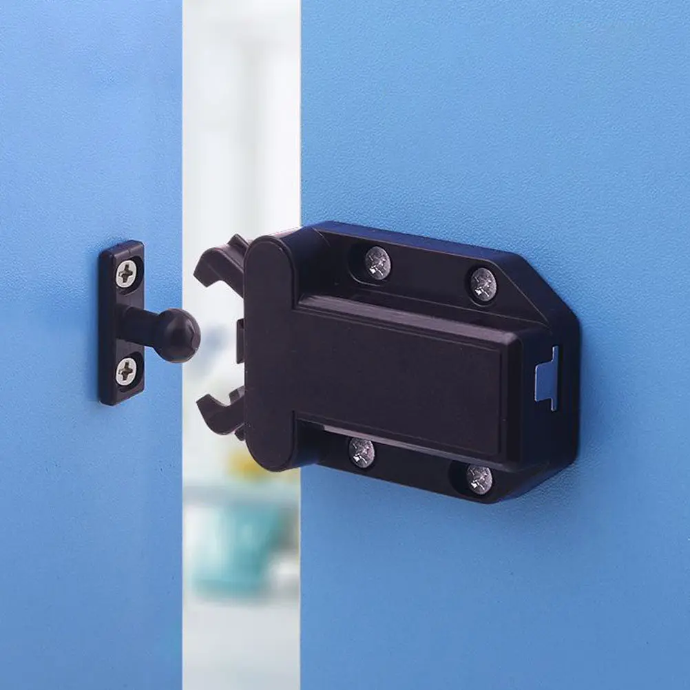 4pcs Heavy-Duty Push-to-Open Cabinet Latch, Touch Spring Lock for Drawer & Cupboard Doors, Invisible Auto-Close