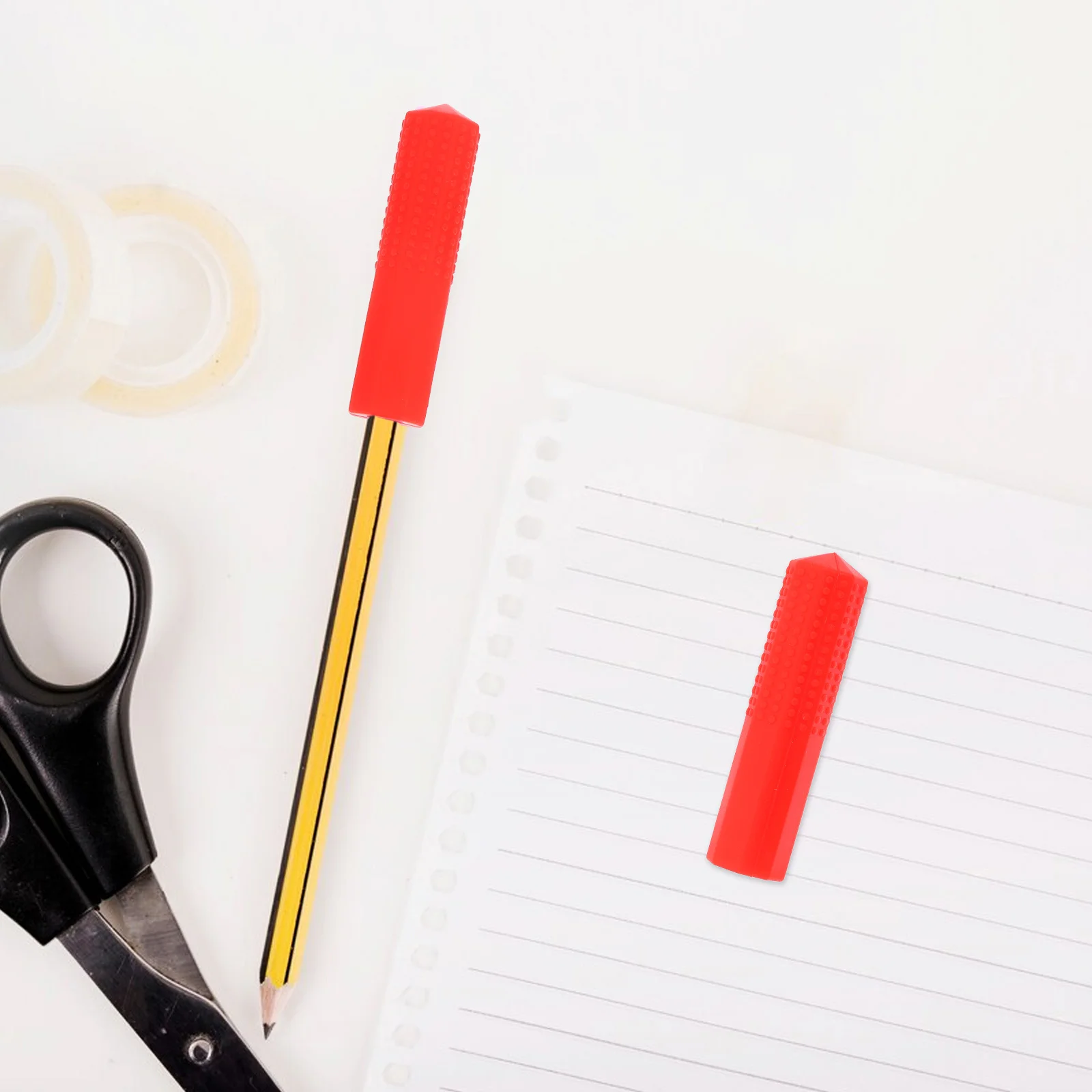 

Red Silicone Pencil Topper Chewable Cap Soft Sensory Oral Motor Stimulation for School and Homework Use Pencil Weights