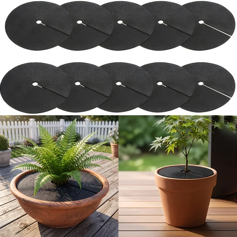 5/10Pcs Non-Woven Tree Mulch Ring Weed Control Mat Landscape Fabric Anti-Grass Root Protector Barrier Garden Plant Cover 15-25cm