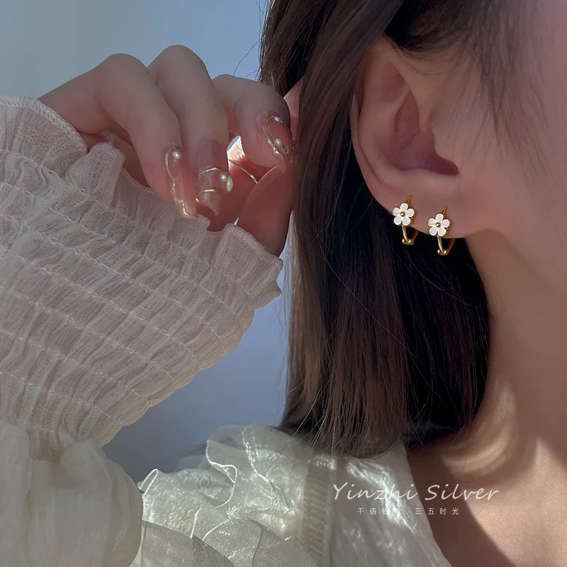 REETI Ohrringe aus 925er-Sterlingsilber, Blumen-Gold-Ohrringe für Frauen, Geschenk, Ohrringe, Modeschmuck, koreanische Ohrringe – Detail 3