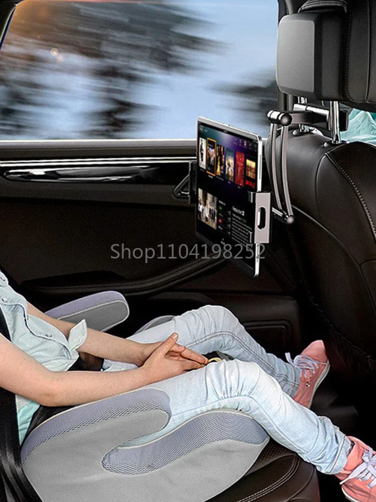 Universal Car Tablet Bracket, Rear Headrest, iPad, Computer, Mobile Phone, Back Pillow Support, Metal Shelf