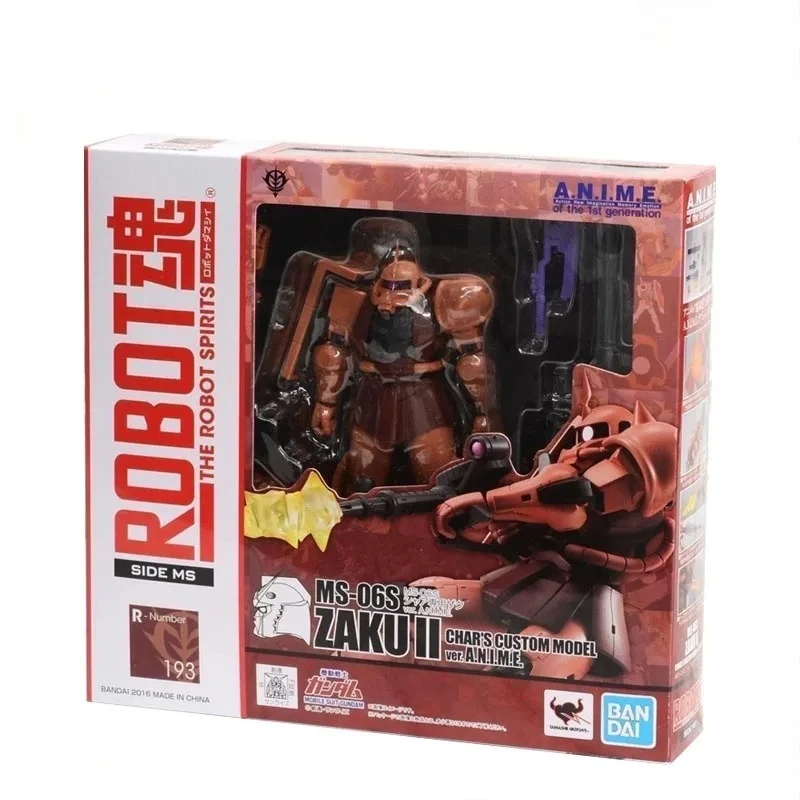 

In Stock Genuine Bandai Gundam Model Kit Robot Spirits MS-06S Zaku II Char's Custom Model Anime Action Figure Collection Model