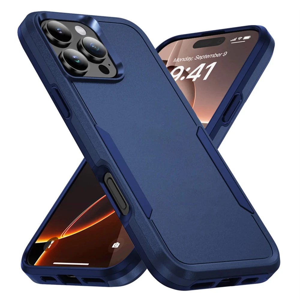 Robuste Stoßfeste Handyhülle für iPhone 17E 16E Air 17 16 15 14 13 12 11 Pro Max 16 Plus Kratzfester Schutzüberzug