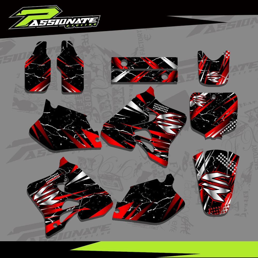 

For HONDA CR250 1995 1996 CR125 1995 1996 1997 Full Graphics Decals Stickers Motorcycle Background Custom Number Name