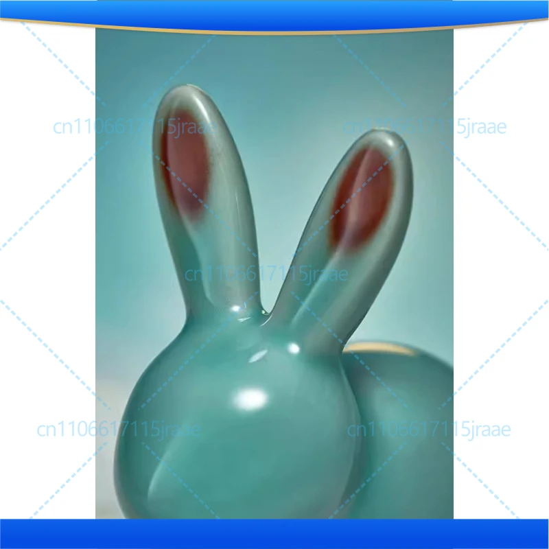Jun porcelain kiln change, little rabbit, handmade Jun porcelain ornament