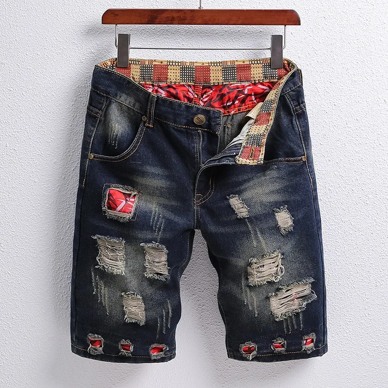 

Men's Denim Five Quarter Pants High Quality Japanese Retro Style Mens Fashion Trend Street Worn Underwear Oversized Men shorts
