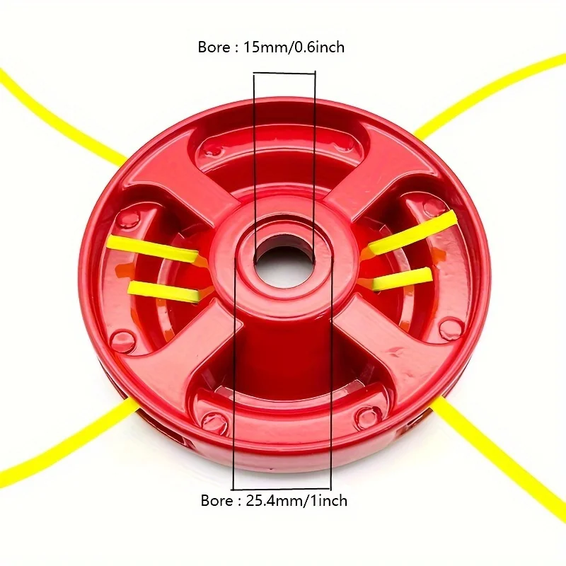 Universal Aluminum Trimmer Head - Four-Line System for Efficient Brush Machine Performance Outdoor Lawn Care Equipment