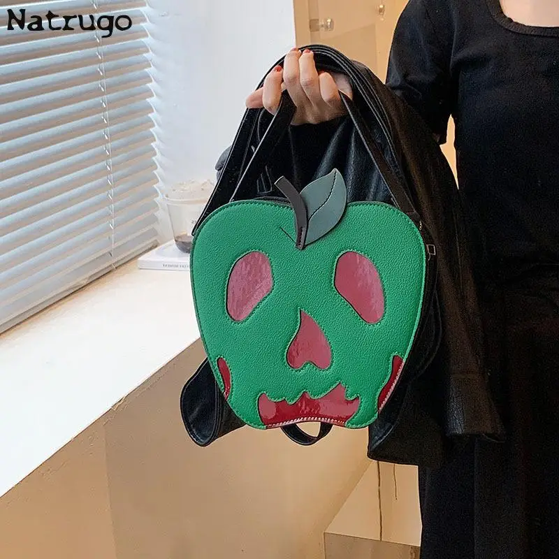 Halloween Poisoned Apple Crossbody Bag Funny Shoulder Bag Novelty Handbag Pu Leather Purse