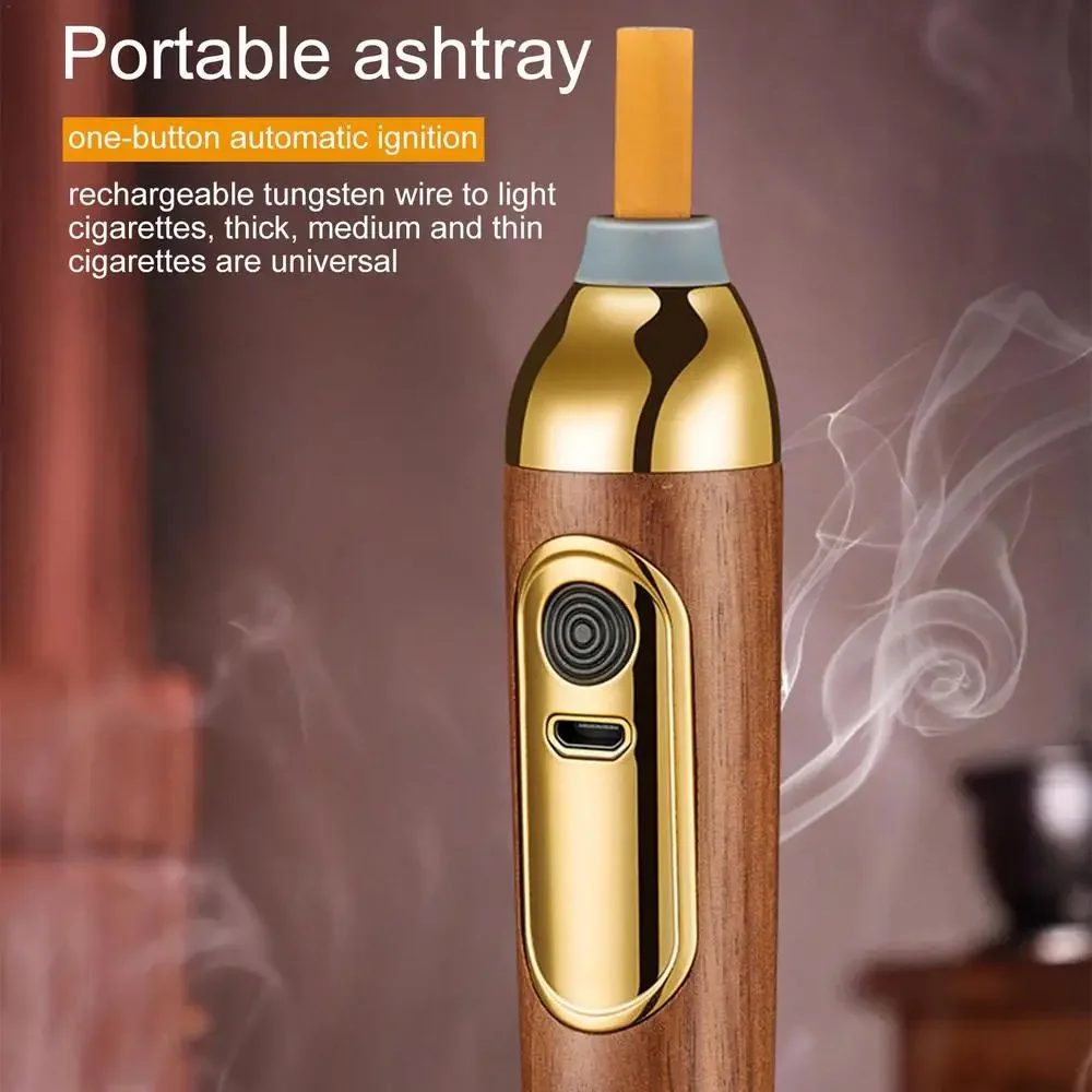 Portable intelligent car ashtray Windproof and dustproof Handheld mini ashtray Smoking gift Cigarette accessories