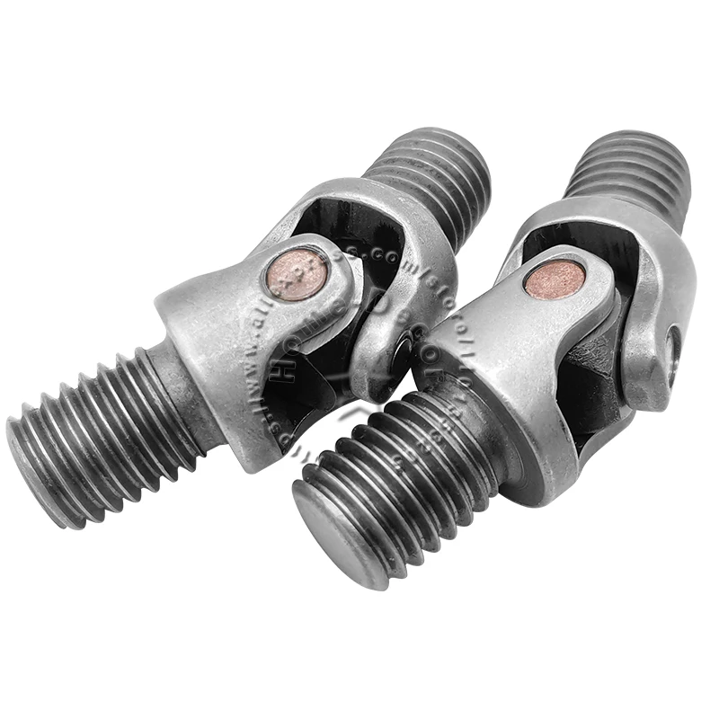 Excavator Handle Two-section M14 Threaded Universal Joint Coupling Shaft Motor Connector Cross Coupler Bushing