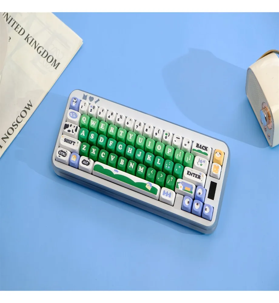 Keycap personality sublimation process Suitable for a variety of mechanical keyboards Cow ranch keycap 126 keys PBT material