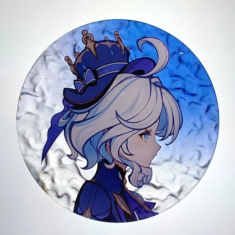 موجة نمط جولة الاكريليك كأس الحصير الجدول الوسادة للمنزل مكتب المطبخ Furina دي فونتين Focalors هيدرو أرشون إله العدالة