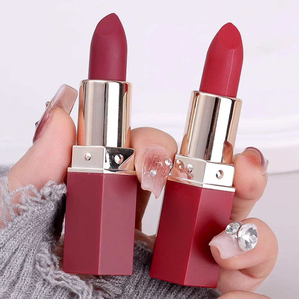 2pcs Matte Lipstick Lipliner Pen Waterproof Nude Red Lipsticks Lasting Lips Contouring Lipstick Lip Liner Pencil Korean Makeup