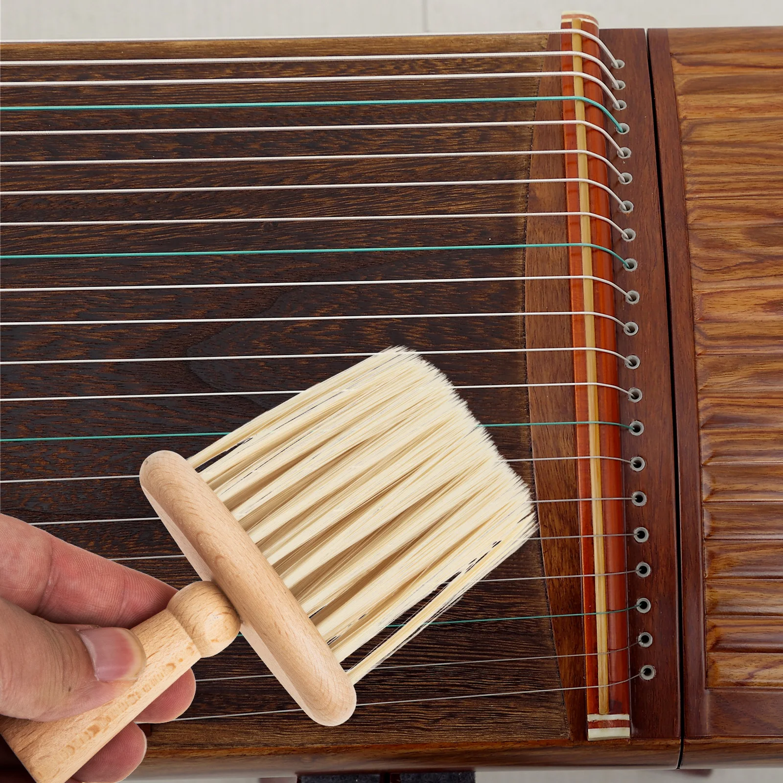 

2 Pcs Guzheng Cleaning Brush for Instruments Dust Removal Tool Wooden Beech Bristles Strong Cleaning Ability Ergonomic Handle