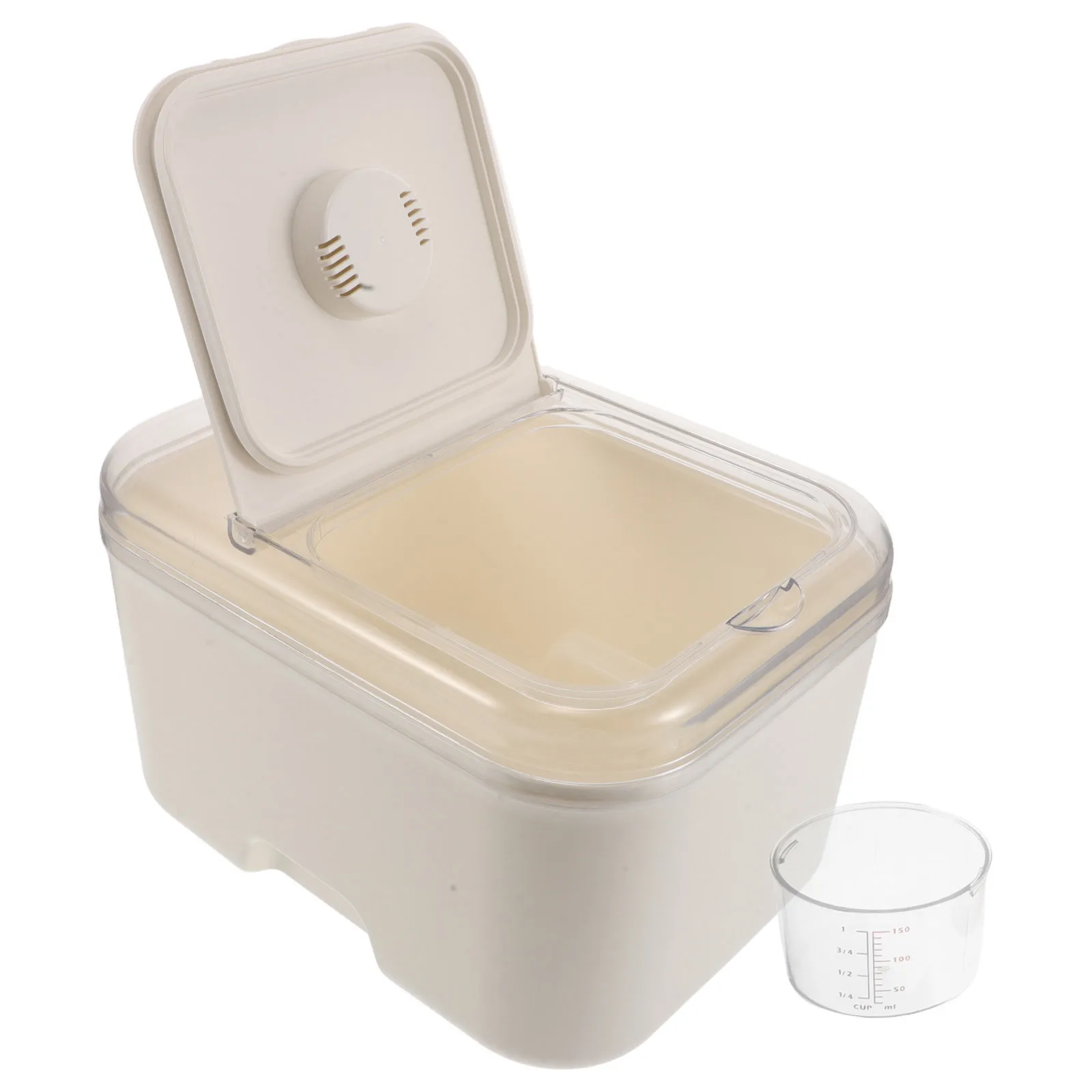 

Airtight Grain Storage Container 10kg Large Capacity Sealed Food Bucket Lid Transparent Window Moistureproof Stable Base Kitchen