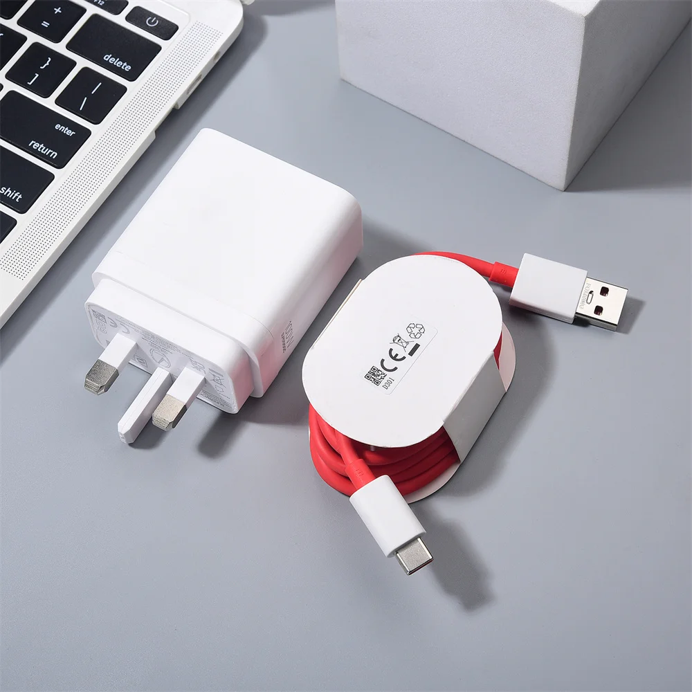 100W Max UK Supervooc Fast Power Wall Charging Adapter for Oneplus 1+ 13 13R 12 10 Nord CE4 Lite N20 N200 8T 1M USB Type C Cable