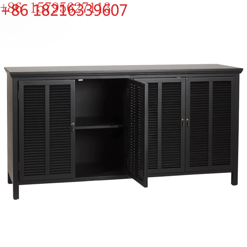 

American solid wood living room porch cabinet carving household cabinet minimalist locker storage cabinet