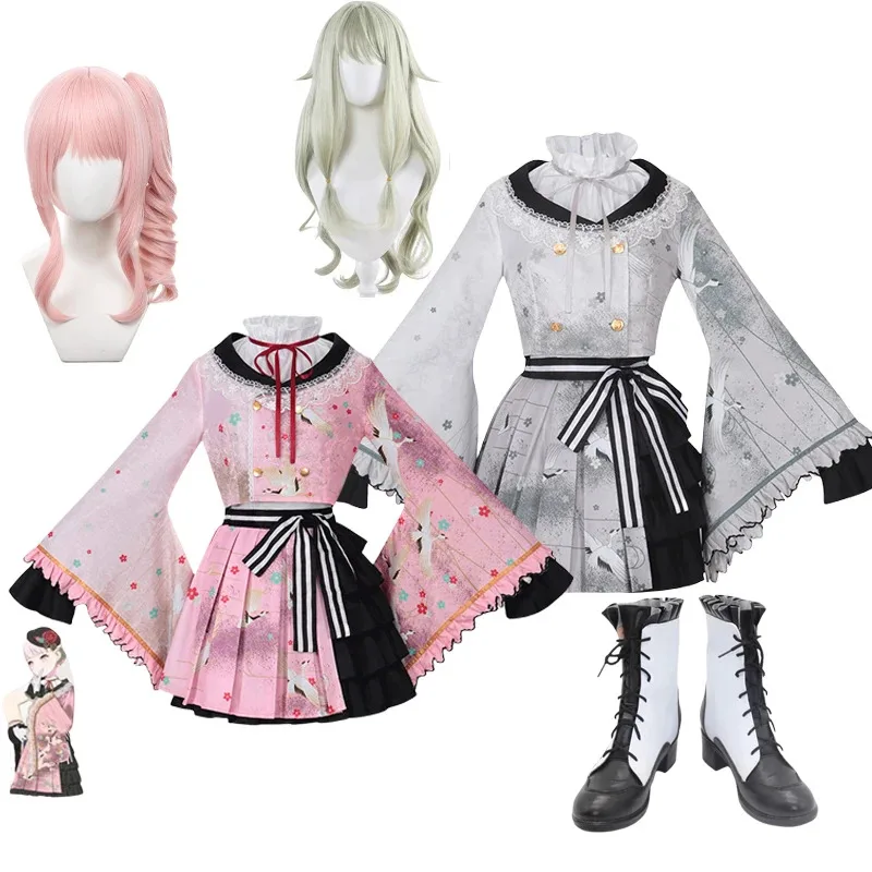 

Anime Akiyama Mizuki Kusanagi Nene Cosplay Kimono Game Project Sekai Cosplay Maid Dress Set Halloween Party Uniforms for Women