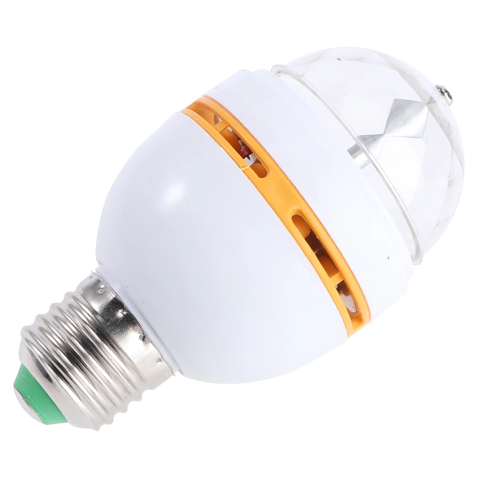 หลอดไฟ LED RGB หมุนได้สำหรับปาร์ตี้ดิสโก้ปาร์ตี้พร้อมฐาน E27หลอดไฟแฟลชเปลี่ยนสีได้หลายสีไฟเวทีคริสตัล (สุ่มสีแบบสุ่ม