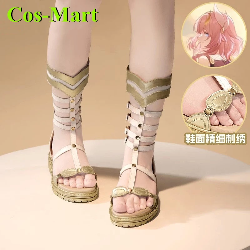 Cos-Mart Honkai:Star Rail Cyrene Schuhe Cosplay Flache Schuhe Sandalen Römischer Kampf Rollenspiel Gebrauchtes Zubehör Heißes Spiel
