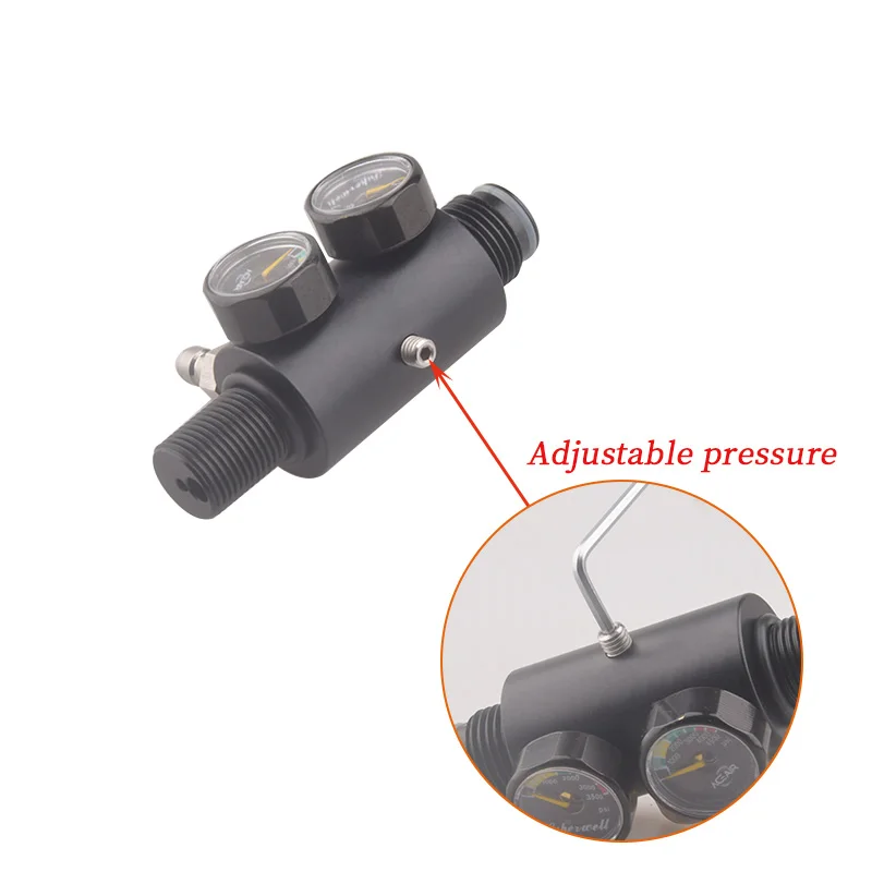 New Type Dual Gauge Pressure Regulator Pneumatic Air Relief Valve Fill Station Sodastream M18*1.5 G1/2-14 Aquarium Fittings HAP