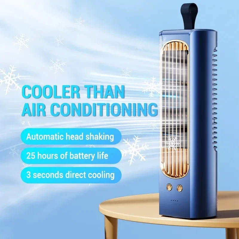 

Household Tower Fan 90° Circulation Oscillating Quiet Cooling Air Conditioner Portable Standing Floor Desk Bladeless Fan Camping