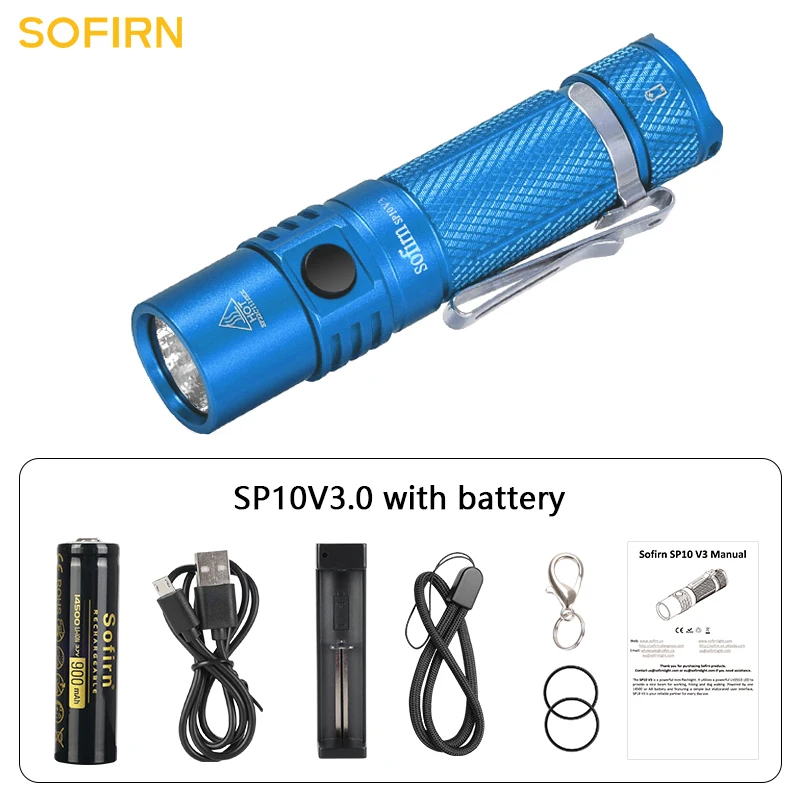 Imagem -06 - Sofirn Mini Led Lanterna Impermeável Lanterna Luz de Bolso Sp10 V3.0 14500 aa Lh351d 90 Cri Alto 5000k 1000lm Max Mini