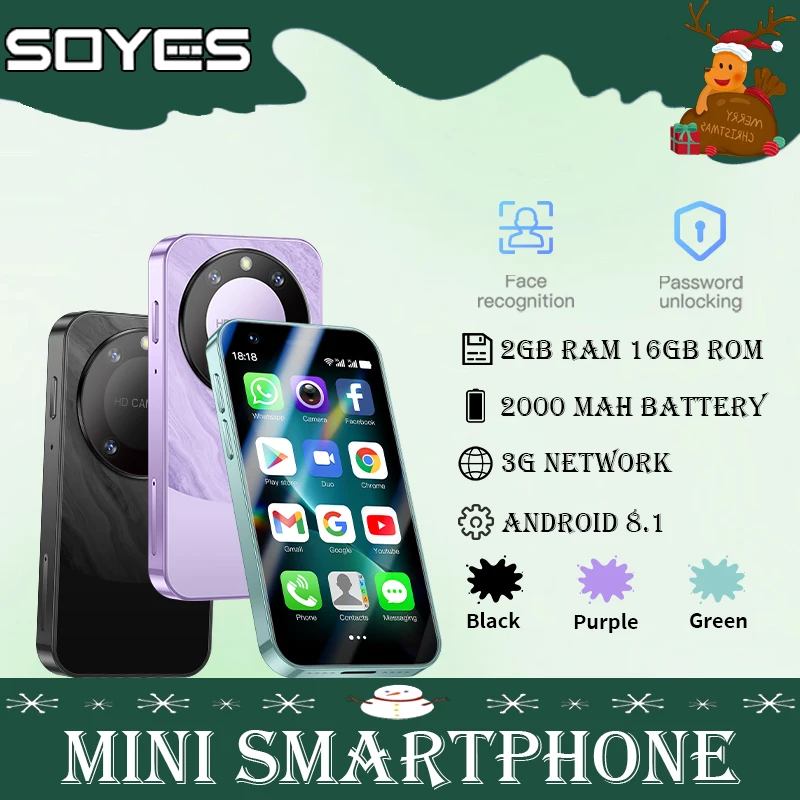 SOYES F8 Pro Max 3.0 بوصة، هاتف ذكي صغير مع Google Play، بطاقات SIM مزدوجة، بطارية 2000 مللي أمبير في الساعة، هاتف صغير خارجي
