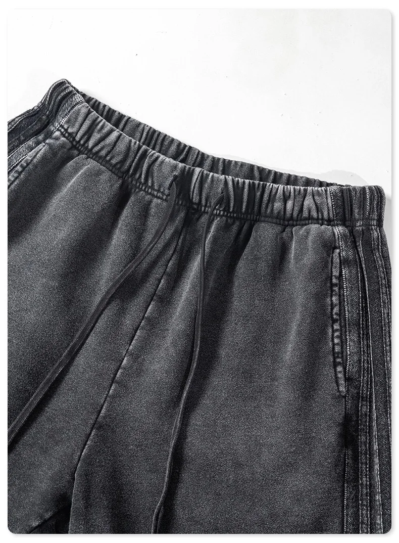 Amirise Stripes Pants Washed Out Kanye West Vintage Men's Streetwear 2025 New In Unisex Harajuku Y2k Style  Cotton Shorts