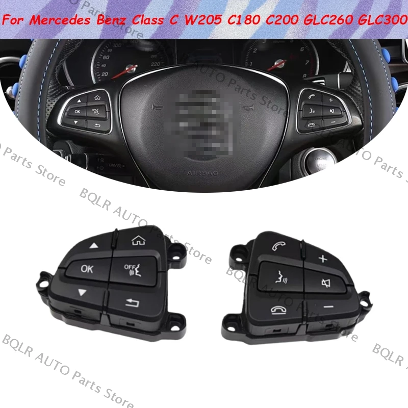 

For Mercedes Benz Class C W205 C180 C200 GLC260 GLC300 Multimedia Control Buttons Car Steering Wheel Control Buttons