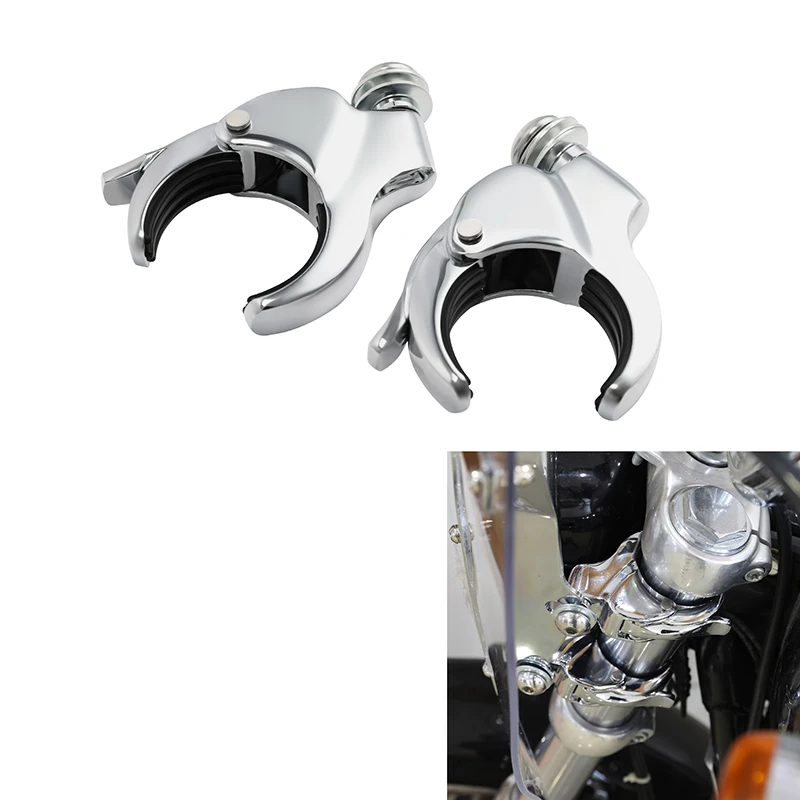 49mm Detachable Windshield Clamp For Harley Dyna Fat Bob Low Rider Wide Glide XL1200X VRSCA VRSCB VRSCX FXBB FXBR FXBRS FXLR