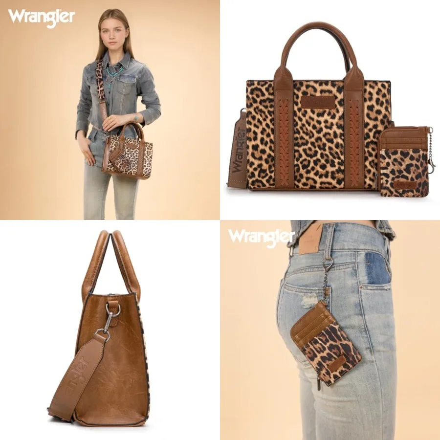 

Wrangler Tote Bags for Women Western Purse and Handbags Satchel Top-handle with Card Holder