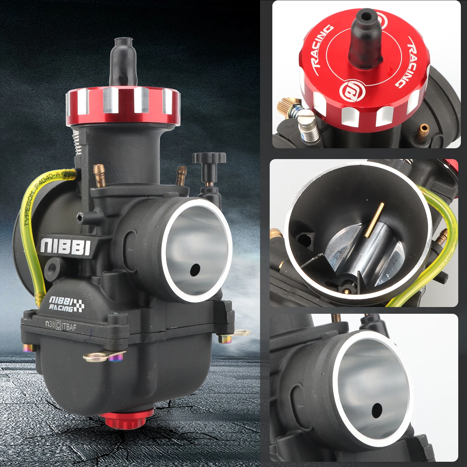 NIBBI Racing Vergaser Obere Abdeckung Montage PE/PWK Racing Vergaser Schwarz – Detail 7