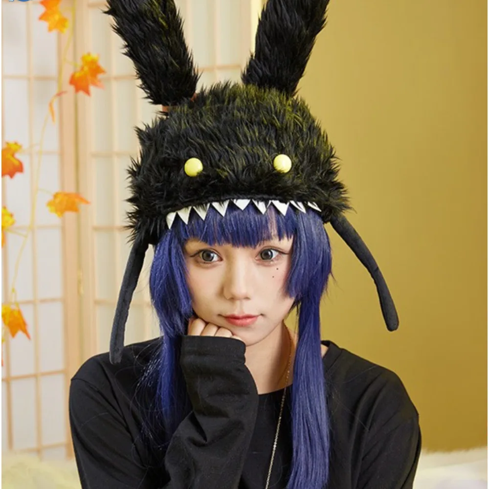 

Game Anime Cute Magic Stone Spirit Plush Hat Daily Props Cosplay Lovely Rabbit Ear Cap Fan Gift