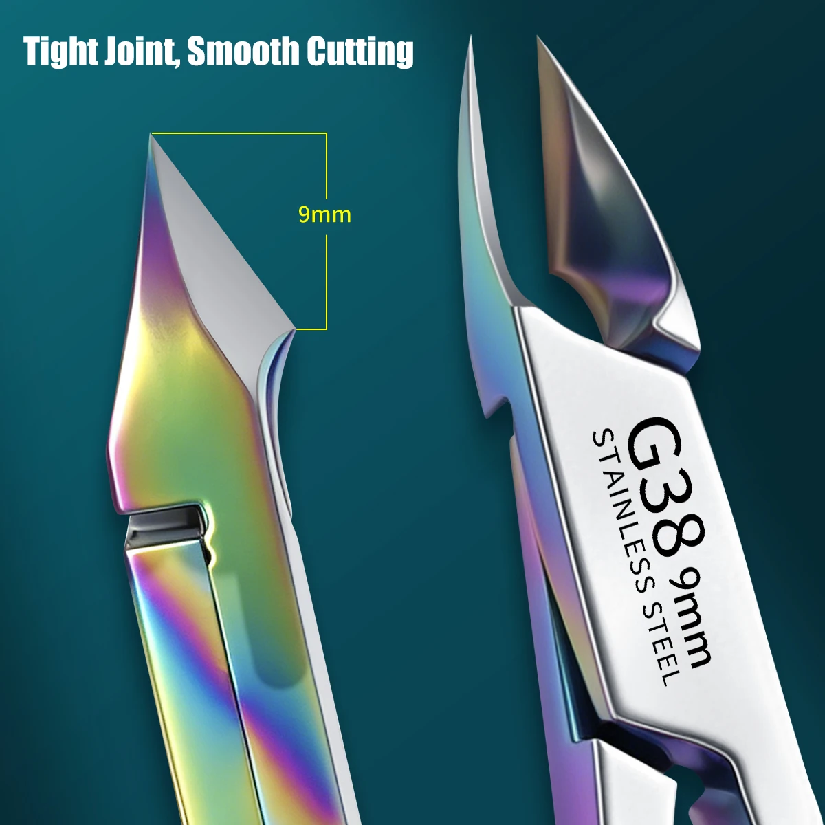 1pc professional colored cuticle nipper, suitable for trimming thick hard toenails and ingrown nails, 9mm blade edge