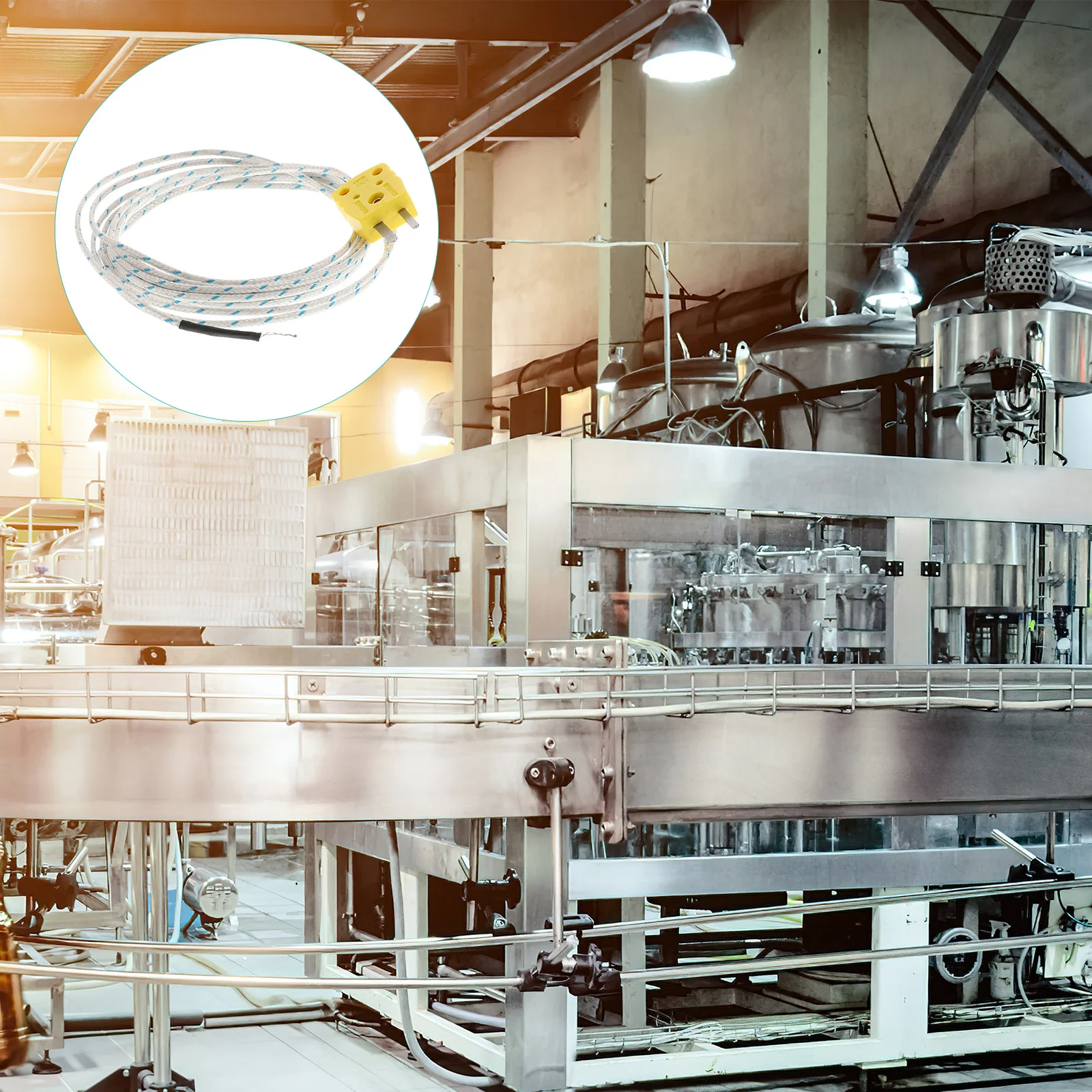 

5Pcs K Type Thermocouple 3m Replacement Temp Probe Stable Performance for Air and Gas Measurements K Type Thermocouple