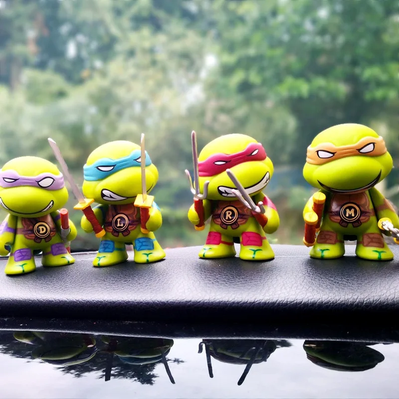TMNT Teenage Mutant Ninja Turtles Q Figure Leonardo Raphael Michelangelo Donatello Collectible Car Dashboard Ornament Desk Gift - view 3