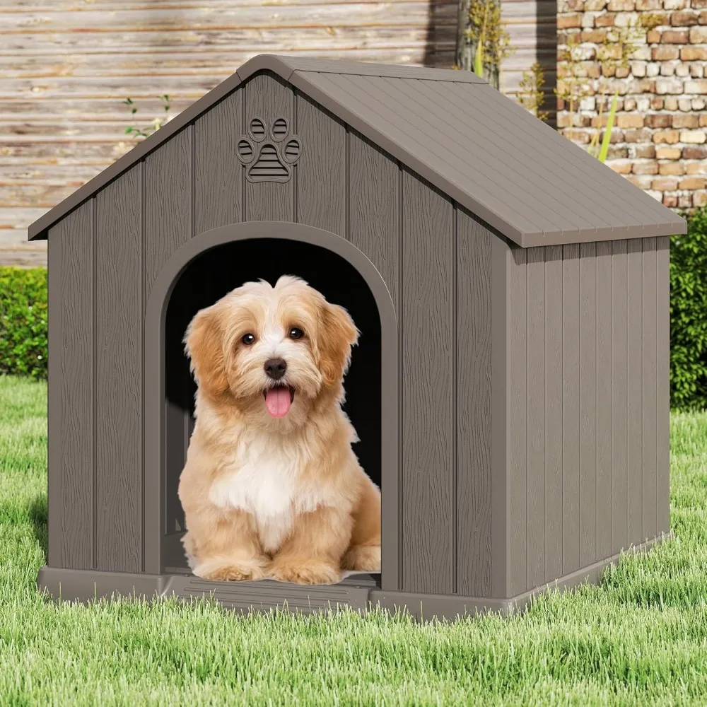 

Dog House Outdoor Indoor, Weatherproof Insulated Dog House with Elevated Floor and Air Vents for Small to Medium Dogs,Easy Clean