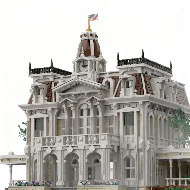 9856pcs MOC Disnay Magic Kingdom City Hall BARE INTERIOR Model Building Blocks Construction Christmas Gift Toy Brick Display