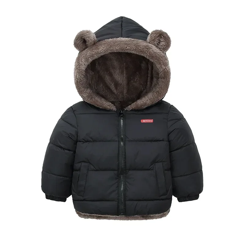 Cashmere Children Coat 2024 Autumn Winter Thicken Jacket Boys Girls Solid Color Hooded Jackets Kids Parka Outerwear 2-6 Years