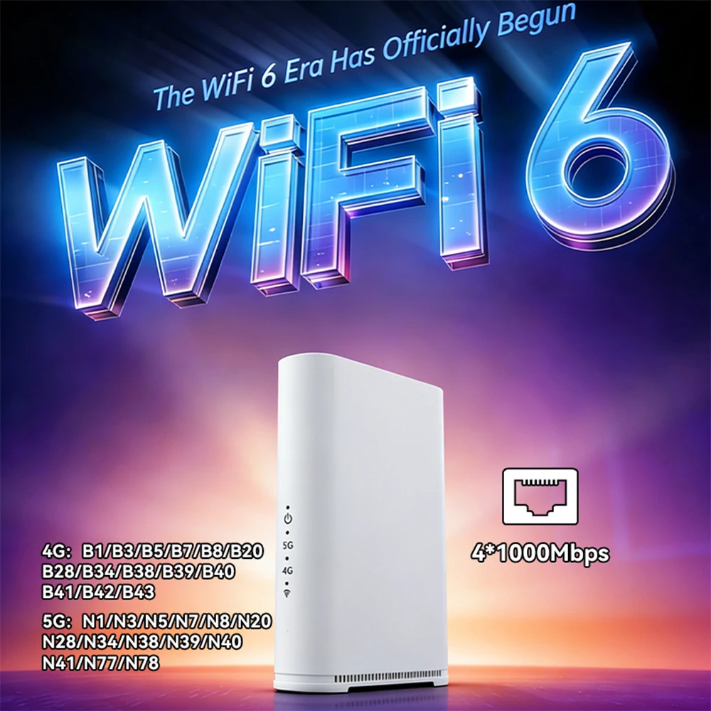 OPTFOCUS 5G CPE SIM Router WIFI6 Wireless AX1800  2.4Ghz 5Ghz CPE Modem Speed for Home Office Router