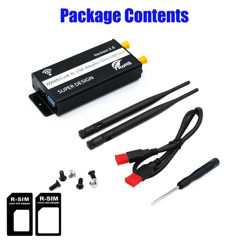 Externe netzwerk karte ngff (m.2) zu usb 3,0 drahtloser wifi adapter mit sim kartens teck platz für wwan/lte/4g modul