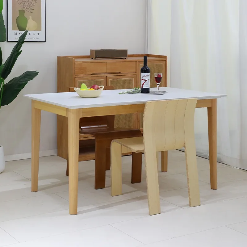 Nordic small apartment dining table simple and durable household log office