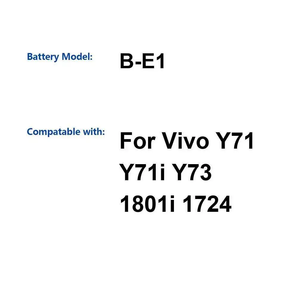 

B-E1 3360Mah For Vivo Y71 Y71i Y73 1801I 1724 Mobile Phone Battery Durable High-Capacity