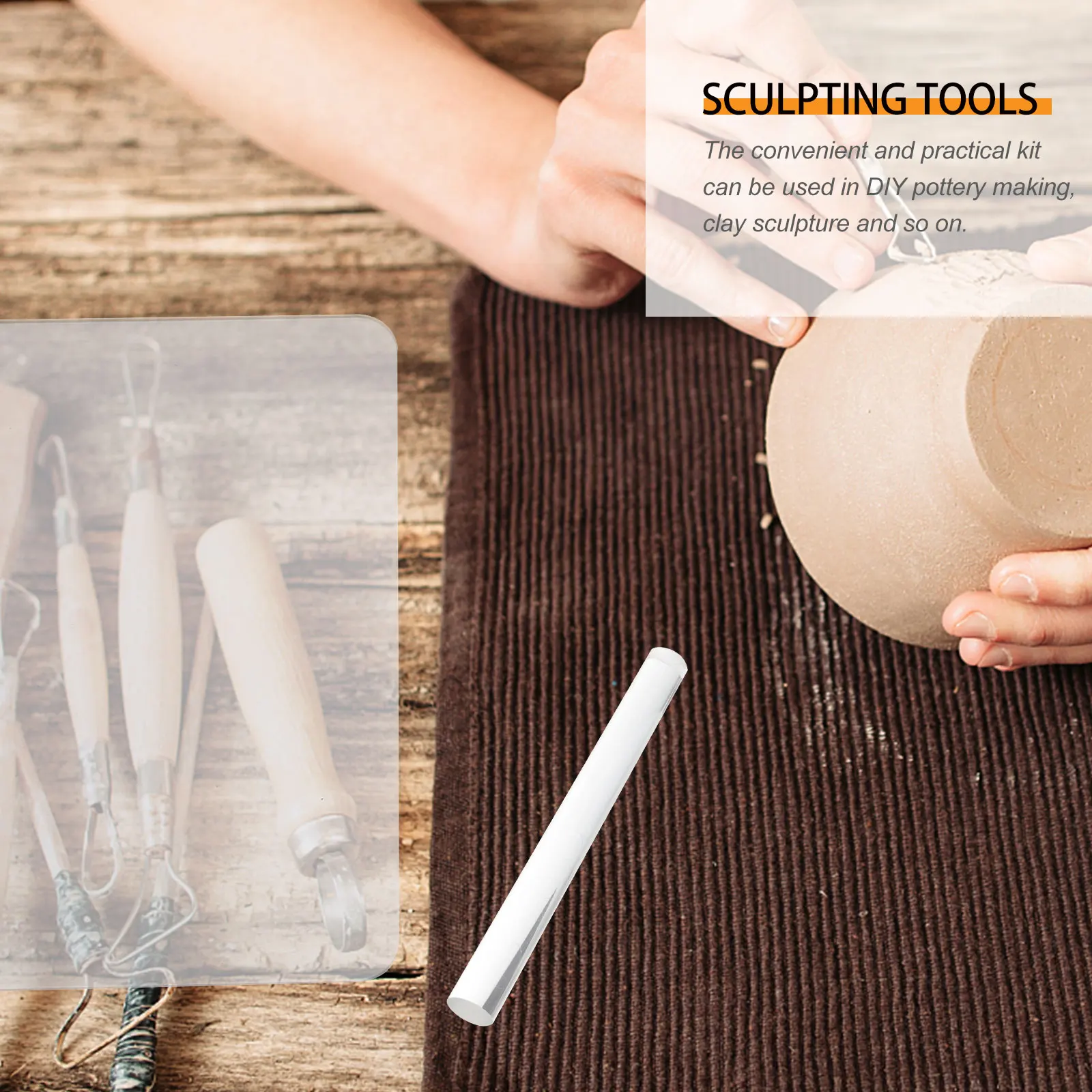 

1 set 1 Set Diy Clay Pottery Transparent Acrylic Pressing Boards Rolling Rod For Sculpting Modeling Tool Kit Craft Supplies