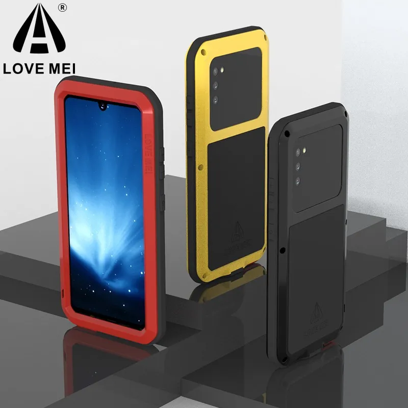 

Love Mei Samsung Case Military Grade Metal Protective Cover Silicone Shockproof and Dustproof for A20 A30 A32 A34 A42