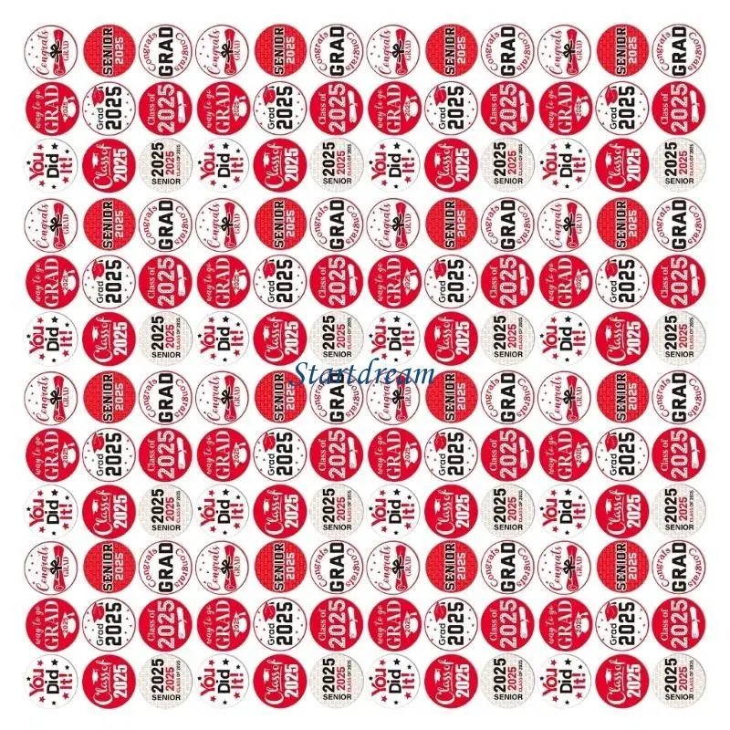 500Count Class of 2025 Graduation Sticker Adhesive Seal Sticker Wrapping Sticker Label For Seal Envelope Card Packaging K92C