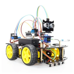 4WD Smart Automation Robot Car Kits For Arduino Project DIY Upgraded Great Fun Programming Complete Set + e-Manual and Codes