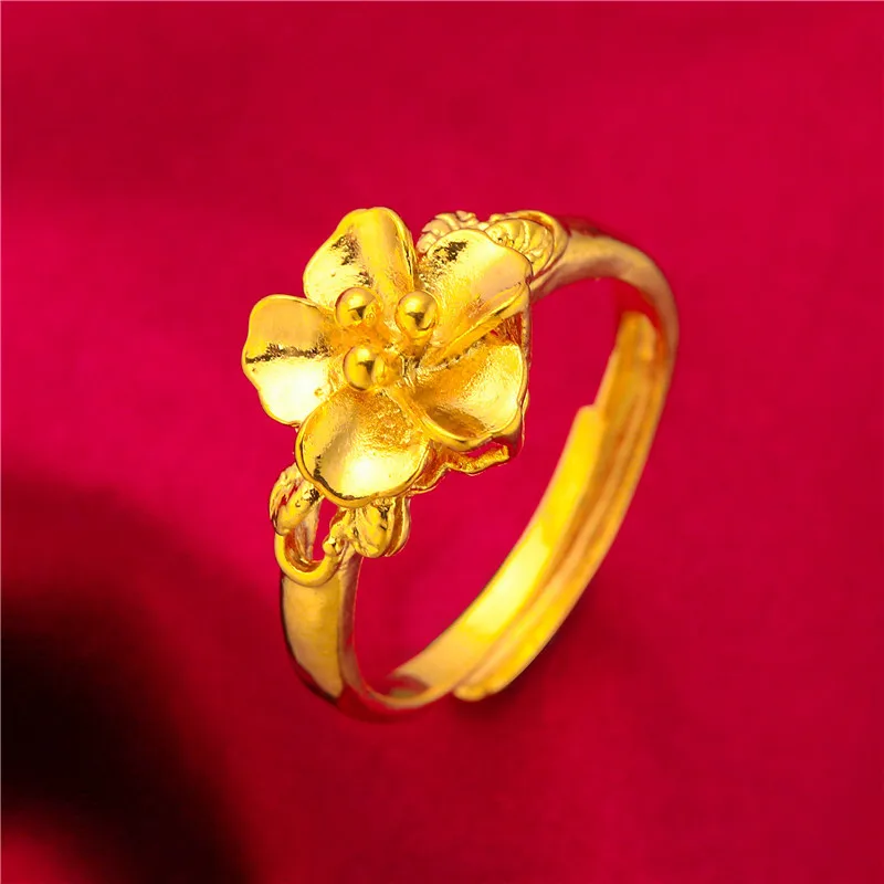 ANIID Äthiopien Dubai Blume Gold Farbe Arabische Ringe Resizable Für Frauen Hochzeit Schmuck Afrikanische Party Geschenk Nigerianischen Schmuck – Detail 12